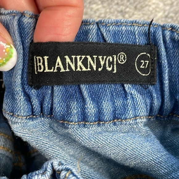 Blank NYC Denim Pull On Jogger Pants Stretch Waist Medium Wash Sz 27 - Picture 8 of 12